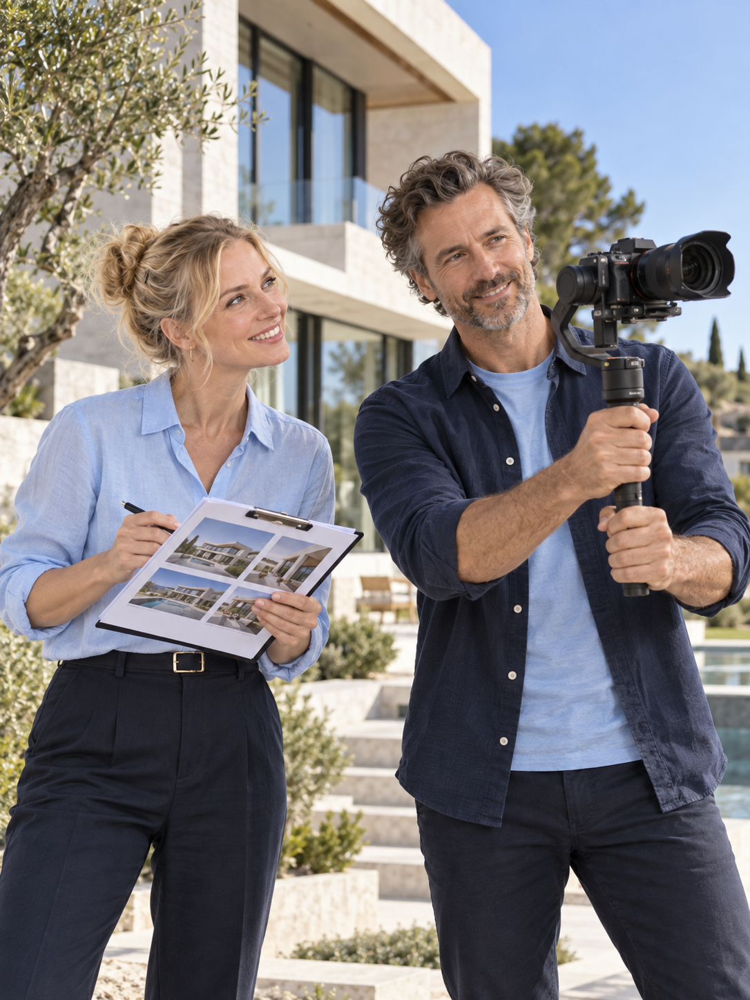 Content-Produktion für eine hochwertige Immobilie, KI-Visualisierung